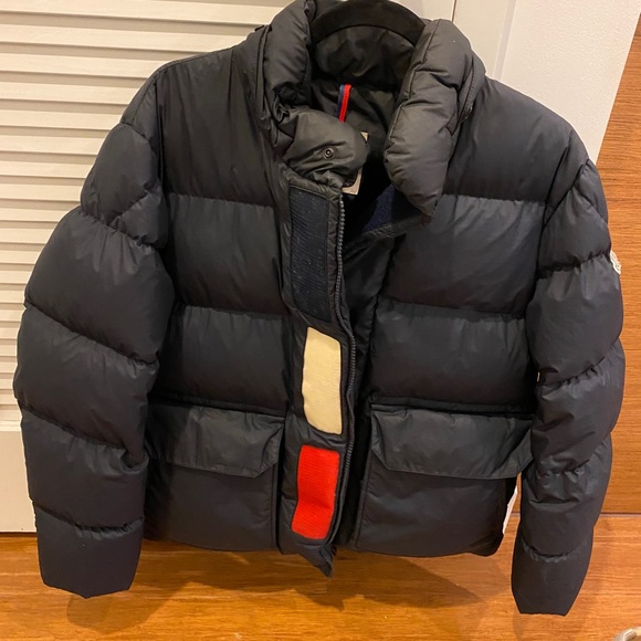 Moncler Dark Blue Glacier Coat Fit